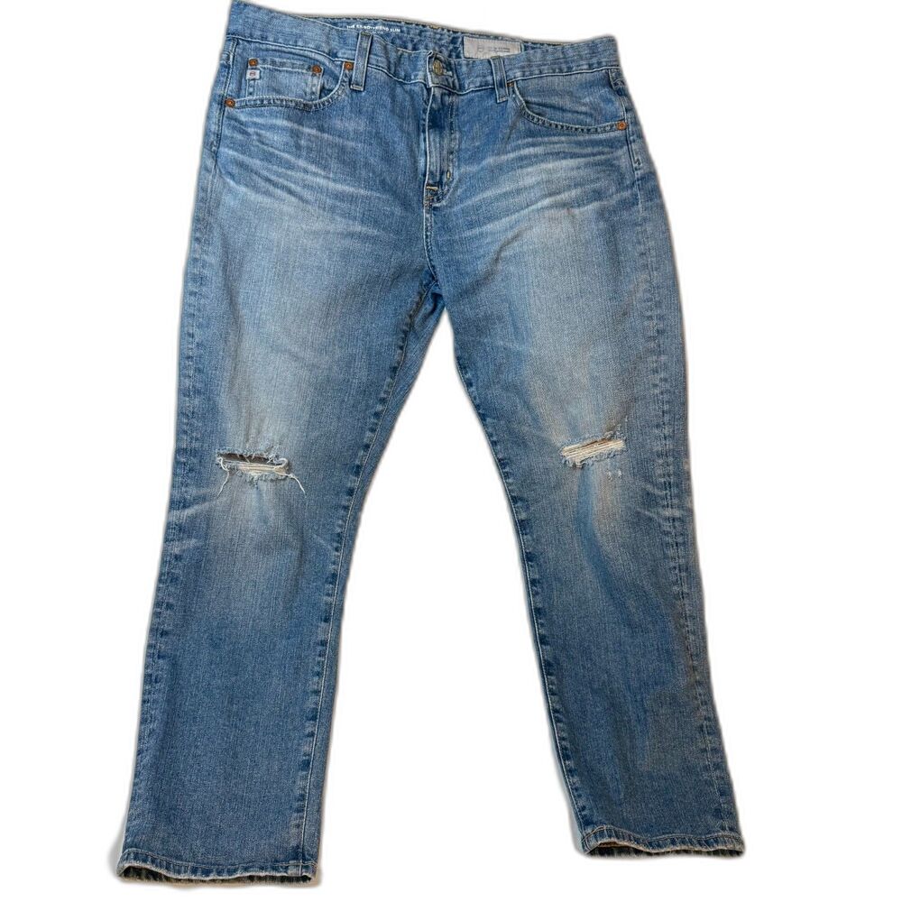 AG Adriano Goldschmied Ex-Boyfriend Slim Distressed Jeans Size 31R Blue
